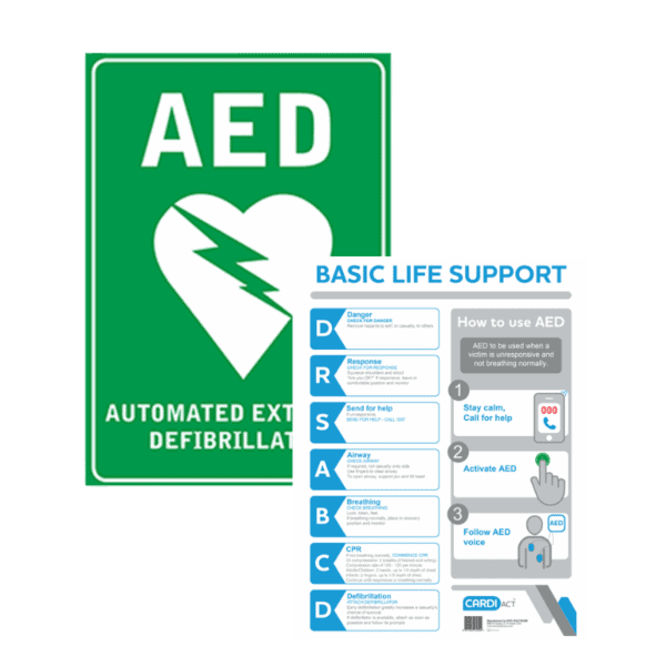 A sample of signs for defibrillators