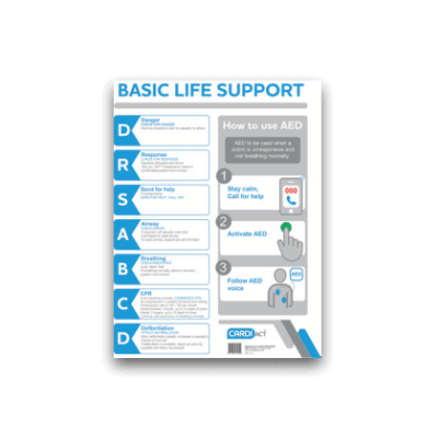 A life chart that explains the drsabcd life support plan