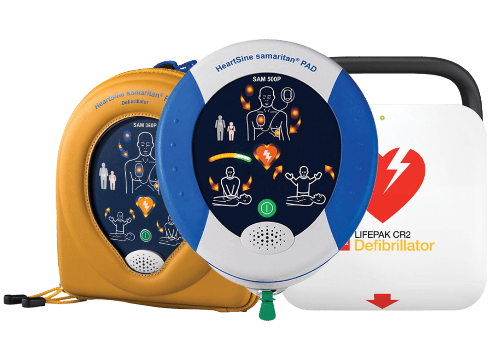 a selection of 3 defibrillators that ddi safety offers