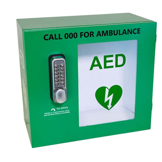 a defibrillator cabinet