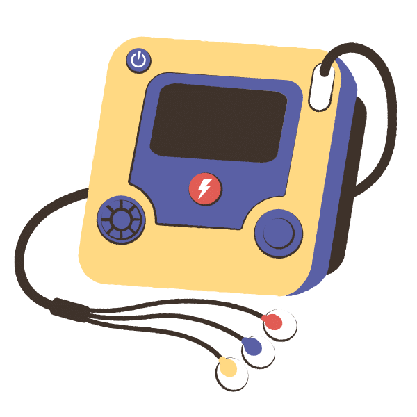 Illustration of an AED