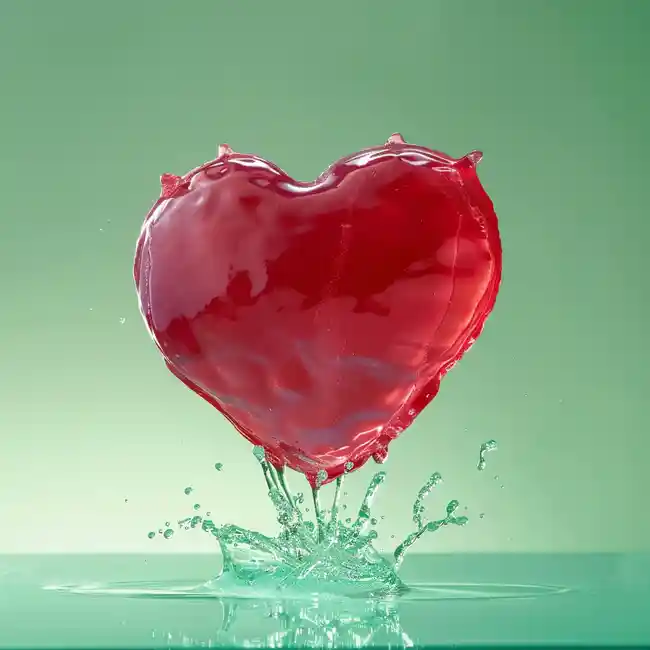 a heart made out of jello
